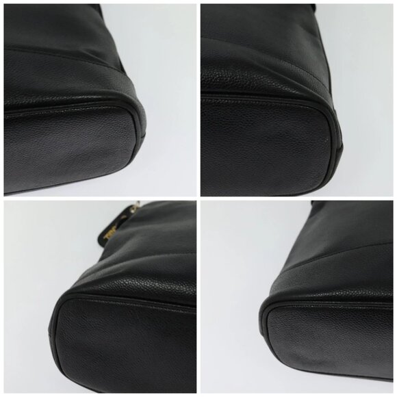 CHANEL Chain Shoulder Bag Grained Calf Skin Black Gold - Picture 16 of 16